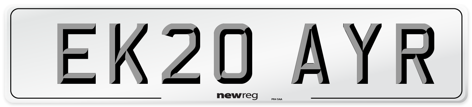 EK20 AYR Number Plate from New Reg